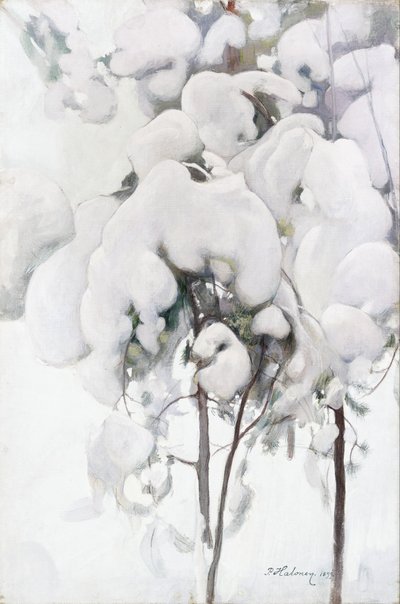 Plantones de pino cubiertos de nieve de Pekka Halonen