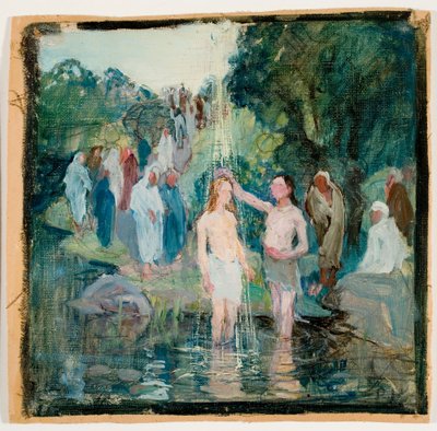 El bautismo de Cristo, boceto para el retablo de la iglesia de Luumäki de Pekka Halonen