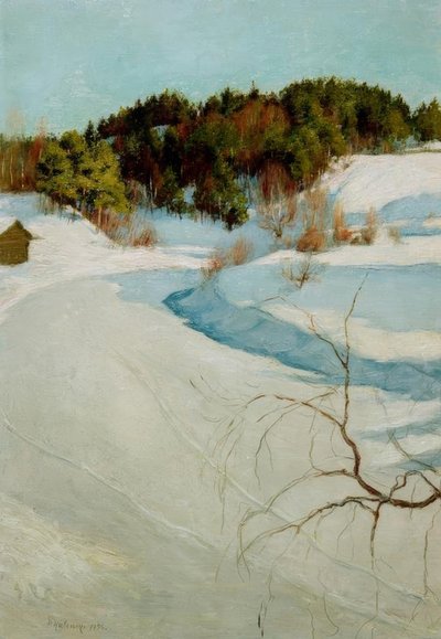 Paisaje invernal en Myllykyla de Pekka Halonen