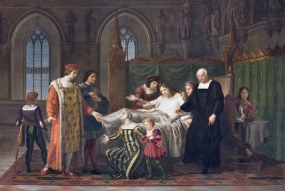 Carlos VIII visitando a Gian Galeazzo Sforza en el Castillo de Pavía, 1822 de Pelagio Palagi