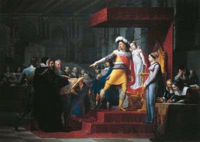 Gustavo II Adolfo Vasa imponiendo juramento de lealtad a su hija Cristina de Pelagio Palagi