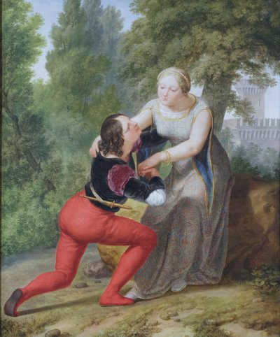 Orombello y Beatrice di Tenda en el castillo de Binasco (óleo sobre lienzo) de Pelagio Palagi