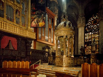 Italia, Catedral de Milán, Presbiterio con tabernáculo de Pellegrino Tibaldi