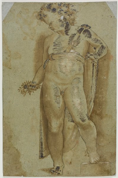 Putto sosteniendo flores de Pellegrino Tibaldi