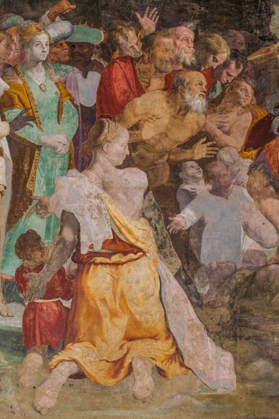 San Juan Bautista bautizando a la gente, capilla de Poggi de Pellegrino Tibaldi
