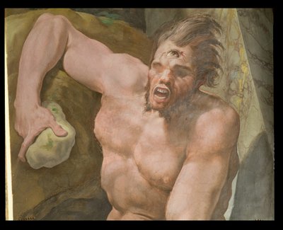 La Odisea, detalle de Polifemo, 1554-56 de Pellegrino Tibaldi