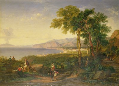 La bahía de Salerno, c.1820-30 (óleo sobre lienzo) de Penry Williams