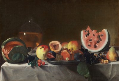 Naturaleza muerta con frutas y garrafa, c. 1610-1620 de Pensionante del Saraceni