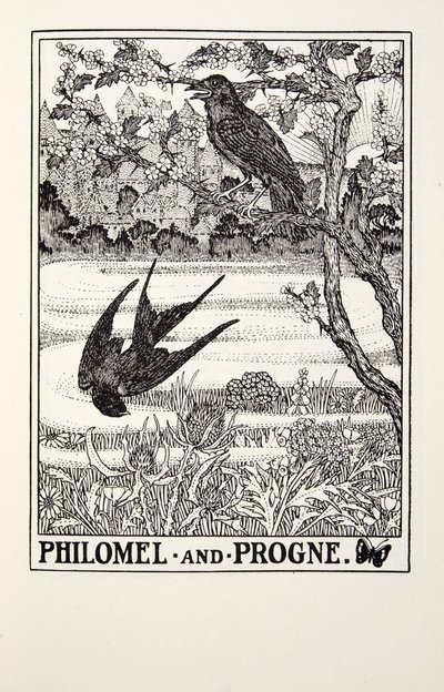 Filomela y Progne, de las Fábulas de Fontaine, pub. 1905 de Percy J. Billingshurst