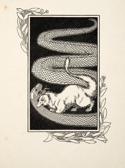 Destructores de serpientes, de Cien anécdotas de animales, pub. 1924 (grabado) de Percy J. Billingshurst
