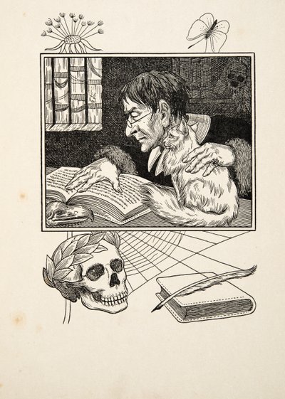 Sonnini y su gato, de Cien anécdotas de animales, pub. 1924 de Percy J. Billingshurst