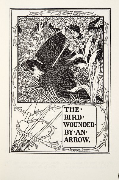 El Pájaro Herido por una Flecha, de las Fábulas de Fontaine, pub. 1905 de Percy J. Billingshurst