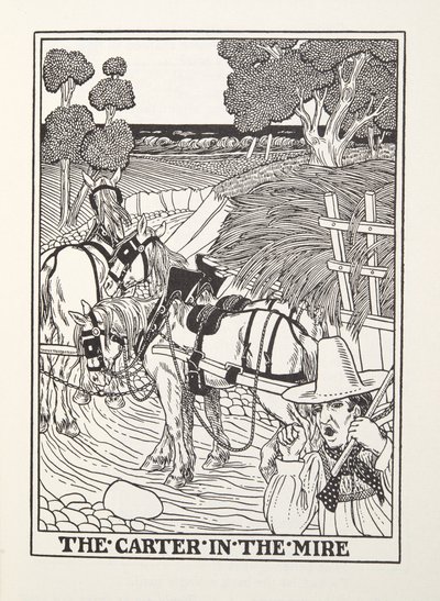 El Cartero en el Lodo, de las Fábulas de Fontaine, pub. 1905 de Percy J. Billingshurst