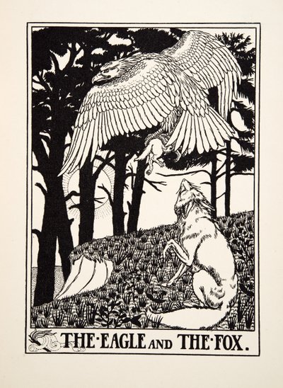 El águila y el zorro, de Cien fábulas de Esopo, pub.1903 de Percy J. Billingshurst