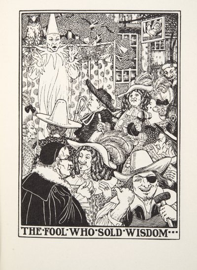 El tonto que vendió sabiduría, de Fábulas de Fontaine, pub. 1905 (grabado) de Percy J. Billingshurst