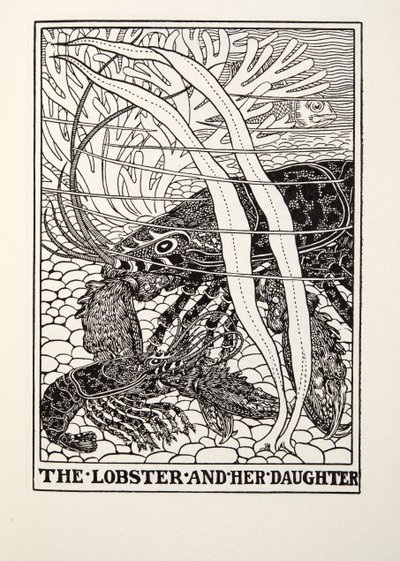 La langosta y su hija, de las Fábulas de Fontaine, pub. 1905 de Percy J. Billingshurst