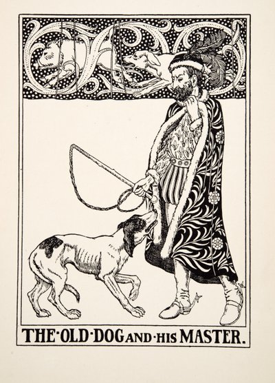 El viejo perro y su amo, de Cien fábulas de Esopo, pub.1903 de Percy J. Billingshurst