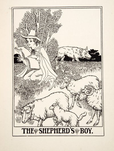 El pastorcillo, de Cien fábulas de Esopo, pub.1903 de Percy J. Billingshurst