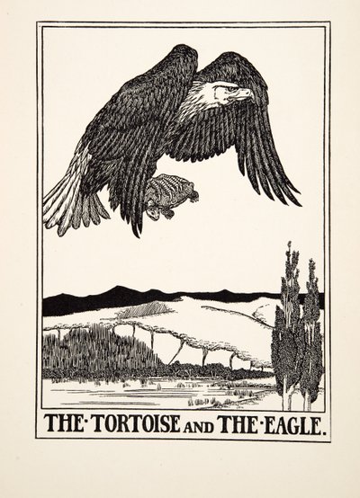 La Tortuga y el Águila, de Cien Fábulas de Esopo, pub.1903 (grabado) de Percy J. Billingshurst