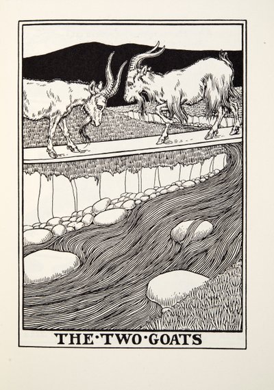 Los dos cabras, de las Fábulas de Fontaine, pub. 1905 de Percy J. Billingshurst