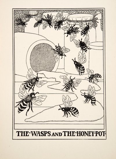 Las avispas y la miel, de Cien fábulas de Esopo, pub.1903 de Percy J. Billingshurst