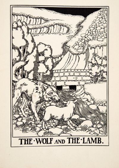 El lobo y el cordero, de Cien fábulas de Esopo, pub.1903 de Percy J. Billingshurst