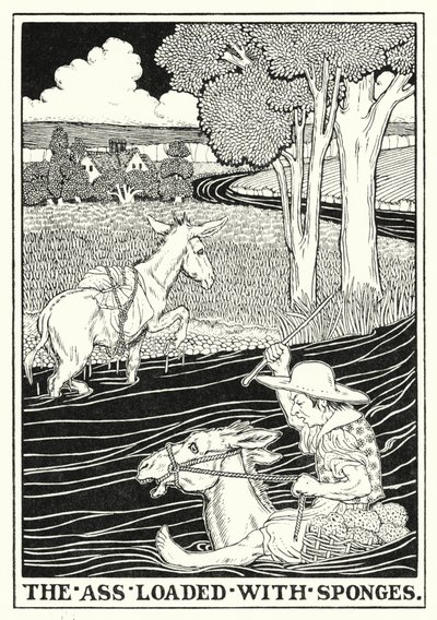 Fábulas de La Fontaine: El culo cargado de esponjas (litografía) de Percy James Billinghurst