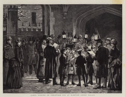 Villancicos en la Víspera de Navidad en el Palacio de Hampton Court de Percy Macquoid