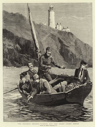 La temporada de vacaciones, pesca en el Faro de Start de Percy Macquoid