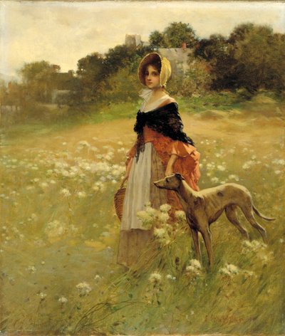 Niña y perro de Percy Moran