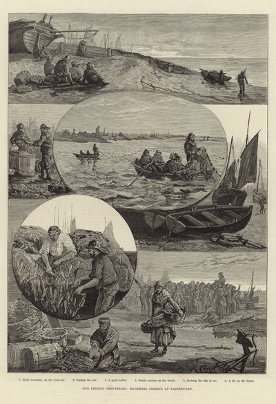 Nuestras industrias pesqueras: pesca de caballa en Eastbourne de Percy Robert Craft