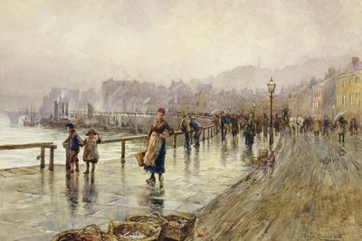 A Wet Day in Whitby (acuarela sobre papel) de Percy Robertson