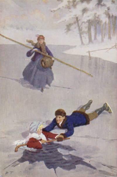 Ilustración para Mujercitas de Louis M Alcott (litografía en color) de Percy Tarrant