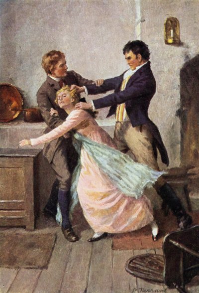 Ilustración para Cumbres Borrascosas de Emily Bronte (litografía en color) de Percy Tarrant