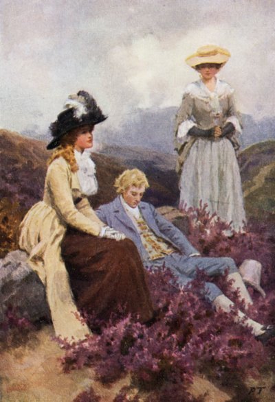 Ilustración para Cumbres Borrascosas de Emily Bronte (litografía en color) de Percy Tarrant