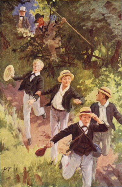 Los perseguidores ganan horriblemente en ellos (litografía en color) de Percy Tarrant