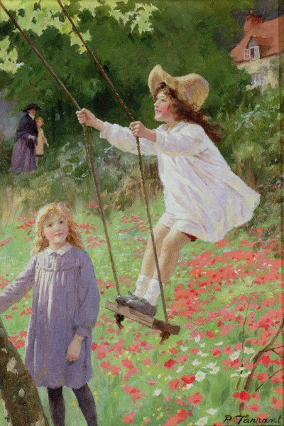 El columpio (óleo sobre tabla) de Percy Tarrant
