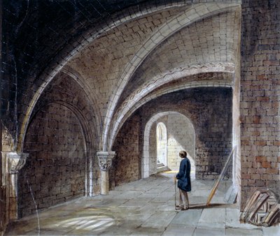 Cripta bajo la Iglesia de St James en el Muro, Wood Street Square, Ciudad de Londres de Percy William Justyne