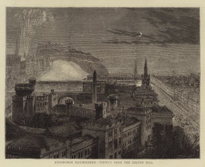 Edimburgo Iluminado, visto desde Calton Hill de Percy William Justyne