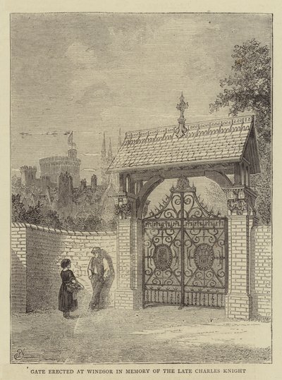 Puerta erigida en Windsor en Memoria del Difunto Charles Knight de Percy William Justyne