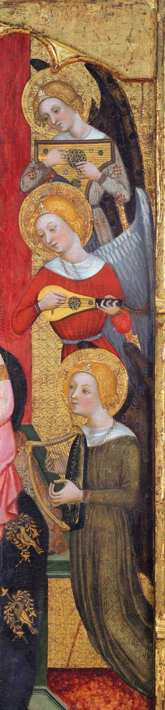 Madonna con ángeles tocando música (detalle), ca 1380 de Pere Serra