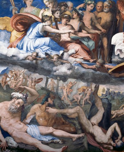 Caída de los gigantes o Júpiter lanzando rayos a los gigantes rebeldes de Perino del Vaga