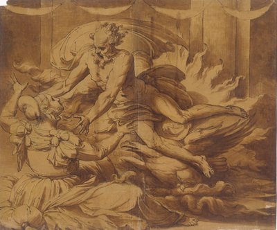 Júpiter apareciendo a Semele, 1501-47 de Perino del Vaga