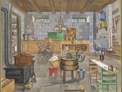 Sótano de casa urbana, 1910, c. 1947 de Perkins Harnly