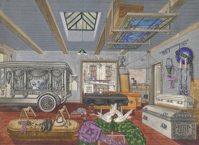 Garaje de funeraria, 1917, 1935-1942 de Perkins Harnly