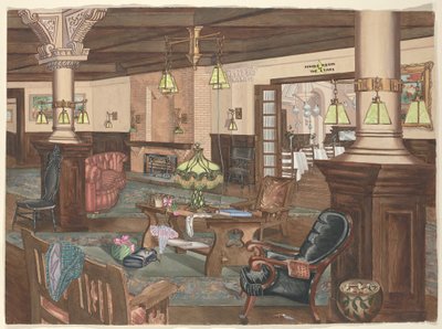 Vestíbulo del Hotel Hollywood, 1902 de Perkins Harnly