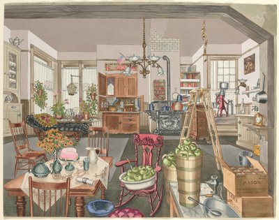 Cocina y comedor semi-rurales de Perkins Harnly