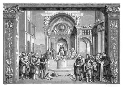 Triunfo de Santo Tomás de Aquino sobre los Herejes, 1489-1491 1870 de Perrichon