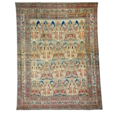 Una alfombra pictórica Lavar Kirman, sureste de Persia, finales del siglo XIX de Persian School