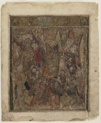 Una cacería en las montañas, de un Shahnama de Persian School